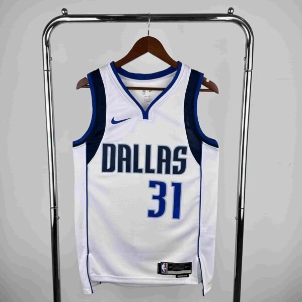23rd season Mavericks home white No. 31 Thompson