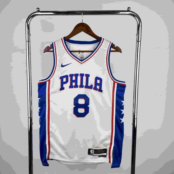 Season 23 76ers home white No. 8 George